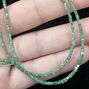 Cuentas de Diamante Verde Natural en Forma de Cubo, Calidad AAA+, Hilo de 14 Pulgadas, Cuentas de Diamante Verde Genuinas para la Fabricación de Joyería, Venta al Por Mayor - Product Image 1