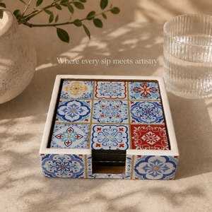 Posavasos de Terrazo Ecológicos de Primera Calidad, 100% Naturales, Hechos a Mano, Diseño Moderno, Cuadrados de 4x4 Pulgadas, Antideslizantes y Duraderos - Product Image 6