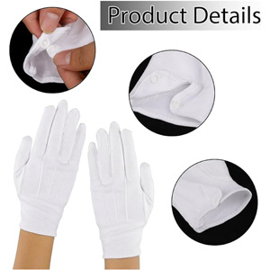 Guantes de Algodón Blancos para Inspección Profesional Royal Leather Works - Protección UV Ligera y Transpirable para Exteriores - Product Image 2