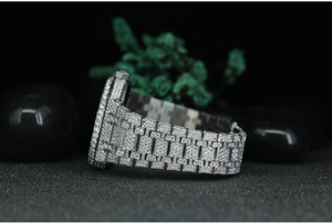 Reloj de cuarzo octogonal de lujo para hombre con incrustaciones de diamantes |   Reloj de pulsera de acero inoxidable con diamantes estilo hip hop al por mayor - Product Image 4