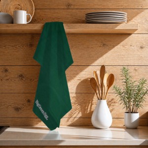 Serviettes de cuisine en coton de haute qualité, brodées, douces, avec logo et taille personnalisés. - Product Image 1