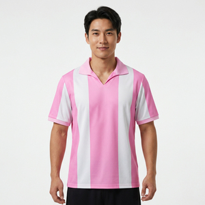 Men's Pink <b>White</b> Solid Blank Short Sleeve for Shirt Casual Quick Dry Knitted Sport Wear Anti-Pilling - Product Image 4