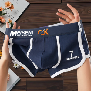 Premium <b>Custom</b> Logo on Waist Men's <b>Boxer</b> Briefs | 100% Cotton Knitted Mid-Rise Quick Dry Underwear | Breathable ODM Manufacturer - Product Image 2