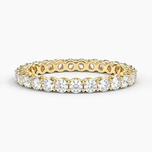 Anillo de Diamantes de Corte Redondo con Garras Compartidas de Eternidad Completa - Product Image 1