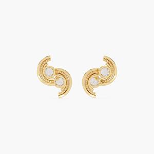 Pendientes de Oro de 14K de Lujo con Diamantes de Laboratorio Redondos Curvos de 2.25CT, Pendientes Geométricos Elegantes de Diseño para Mujer - Product Image 2