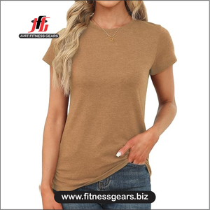 Women's O-Neck Short Sleeve <b>T</b>-<b>Shirt</b> Solid Blue Knitted Casual Wear Slim Fit All Seasons - Product Image 2