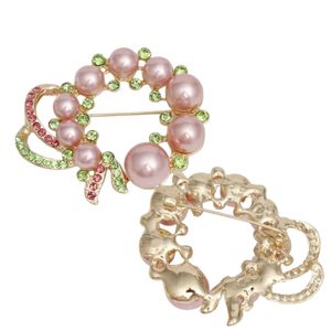 Broche de Perlas Rosas con Cinta de Diamantes de Imitación, Joyería de Moda para Mujer, Pin Decorativo Elegante, Accesorio para Ropa, Bolso, Regalo - Product Image 5