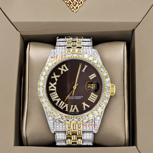 Reloj analógico Moissanite hecho a mano 100%, reloj Hip Hop Bust Down, reloj de Joyería de diamantes Económico de Proveedor indio - Product Image 1