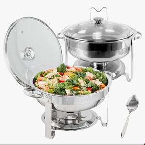 Ensemble de 2 réchauds ronds en métal de qualité supérieure pour buffet, chauffe-plats pour la restauration au meilleur prix - Product Image 6