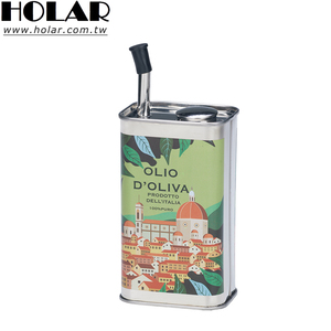 [Holar] Fabrication taïwanaise, vente en gros, boîtes de conserve rectangulaires vintage en acier inoxydable anti-fuite pour huile d'olive avec bec verseur - Product Image 1