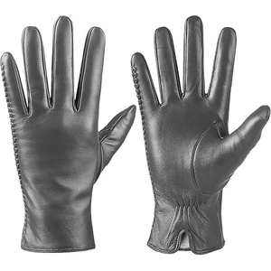 Guantes de cuero de moda premium para mujer con forro de angora y puntas de los dedos táctiles para el lujo del invierno - Product Image 1