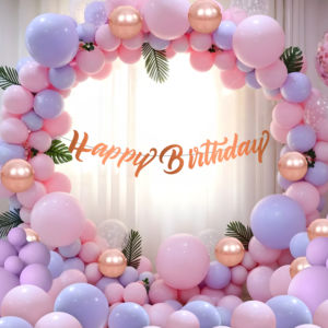 Kit de Decoración Premium con Brillantina para Cumpleaños, 64 Piezas, Color Rosa, para Fondo de Fiesta de Cumpleaños - Product Image 1