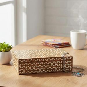 Caja de Joyería Decorativa Hecha a Mano con Diseño Marroquí de Flor de Amor con Incrustaciones de Hueso Ecológica, Decoración para Mesa del Hogar, Año Nuevo - Product Image 1