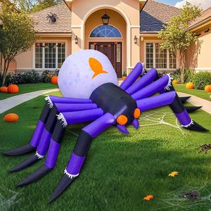 8FT ragno di Halloween decorazioni gonfiabili all'aperto 3-colorato fiamma rotazione LED colpo per festa prato giardino giardino decorazione - Product Image 6