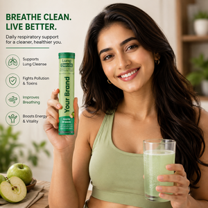 Comprimés effervescents pour le nettoyage des poumons, soutien respiratoire, extraits de plantes, sans sucre, saveur pomme verte, boisson stimulante immunitaire - Product Image 6