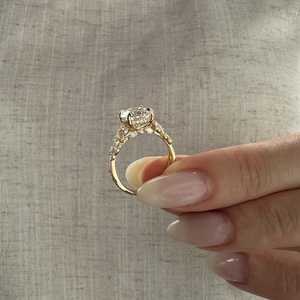 3 Carat Round Lab Grown Diamond Nature Inspired Twig <b>Engagement</b> <b>Ring</b> in Yellow Gold , <b>Unique</b> Branch Design <b>Ring</b> , IGI Certified - Product Image 2