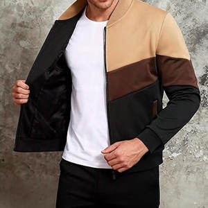 Blouson Bomber Léger Décontracté pour Homme, Style Universitaire Color Block, Idéal Printemps-Automne, Streetwear et Mode Extérieure - Product Image 5