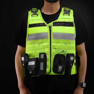 เสื้อกั๊กสะท้อนแสงแบบยุทธวิธีพร้อมสายรัดนุ่มสบาย กระเป๋าหลายช่อง ชุดยูนิฟอร์มรปภ. แบบกำหนดเองได้ - Product Image 4