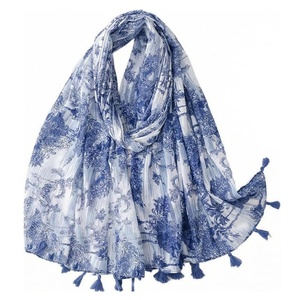 Women's Long <b>Silk</b> <b>Scarf</b> Floral Print Elegant Multi-Functional Fashion Accessory All Seasons - Product Image 1
