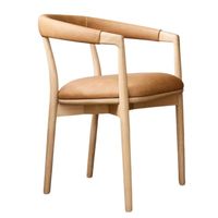 Chaise de bureau de direction avec structure en bois, assise en mousse rembourrée, revêtement en cuir synthétique - Design moderne pour hôtel, cuisine, usage extérieur