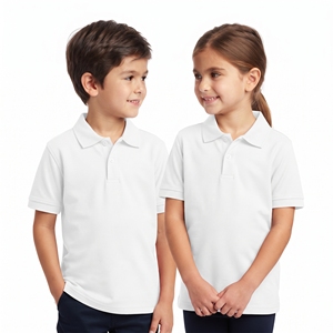 T-shirt Polo Enfant à Col Montant Manches Courtes Décontracté en Mélange de Coton Garçons Filles Col Uni Vêtements en Gros - Product Image 4