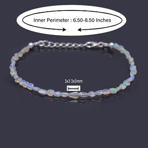 Bracelet en argent sterling 925 avec opale éthiopienne naturelle, design unique fait main, classique et tendance, bijou en pierre précieuse lisse - Product Image 2