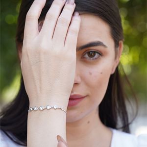 Bracelet à chaîne réglable en argent Sterling 925 pour femmes, élégant et classique, Design Hexagon, pierres de diamant scintillantes, bijoux cadeau Zyorio - Product Image 4