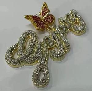 จี้เพชรโมอิสซาไนต์ทรงกลม 4 กะรัต ชุบเงินแท้ 925 พร้อมสลักชื่อตามสั่ง จี้เงินแท้ 925 สำหรับงานปาร์ตี้ - Product Image 1