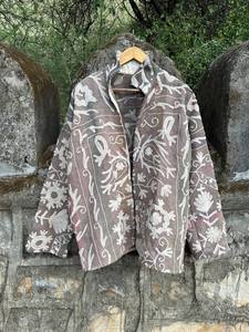 Premium Cotton <b>Kantha</b> Suzani Quilted <b>Jacket</b> – Ethnic Floral Embroidery, Lightweight Layering Coat, Handmade Sustainable Fashion - Product Image 3