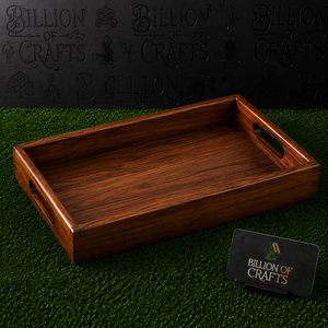 Bandeja Rectangular de Madera para Servir con Asas |   Mesa de Centro de Madera Hecha a Mano, Otomana, Bandeja Decorativa para Servir el Desayuno - Product Image 1