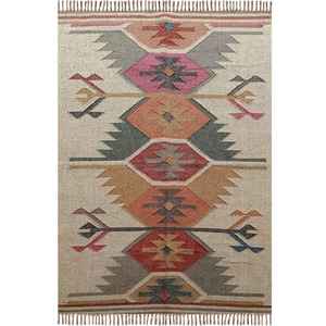 Non-Slip Eco-Friendly Hand Woven Jute-Woolen Kilim <b>Rugs</b> for Living Room Bedroom & Study - Product Image 1