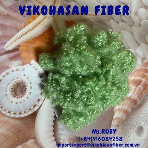 Hueco Siliconized 15d Fibras de grapas de poliéster verde GRS Filamento virgen Reciclado Sintético HCS Material de relleno giratorio - Product Image 5