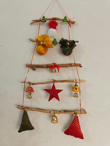 Arbre de Noël moderne, décor de Noël en bois Décoration murale de Noel Décor de Noel Angel tree topper,Boho Christmas ornaments Holid - Product Image 3