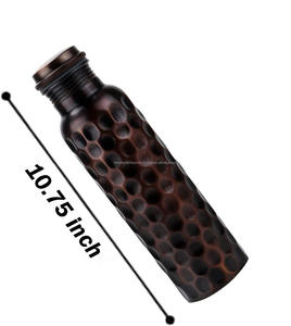 Metal Pure Copper Drinkware Botella Diamante Cobre Botella de agua 34 Oz A prueba de fugas - Product Image 2