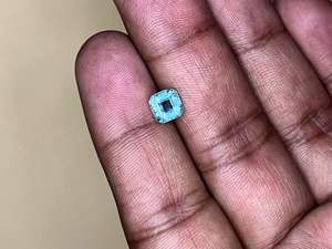 Esmeralda Zambiana Natural Azul Facetada, Gema Octogonal Cuadrada de 6x6x4mm, 1.10ct, con Ligera Luminosidad, para Fabricación de Joyería DIY - Product Image 3