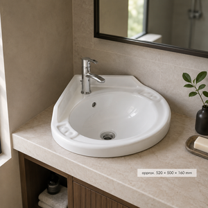 Modern Corner Countertop Wash <b>Basin</b> with Granite and Nickel Finish for Bathroom and Hospital Use - Product Image 4