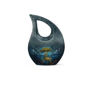 โกศรูปหยดน้ำสำหรับใส่เถ้ากระดูก ลายเต่าในป่า แกะสลักสีเงิน ลดราคาพิเศษ สำหรับตกแต่งในงานศพ - Product Image 2