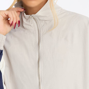 Low MOQ Women Nylon Ser Color Block Athletic <b>Jacket</b> And Pant Set Lightweight Fashionable Zip Up Widebreaker Women's Hoodies - Product Image 4
