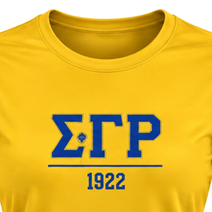 T-shirt d'entraînement personnalisé pour femmes Sigma Gamma Rho, col rond, manches courtes, vêtements de sport athlétiques, vente en gros - Product Image 3