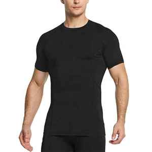 Wholesale Customized Logo <b>Men</b> <b>Compression</b> <b>Shirt</b> Short Sleeves Gym Wear <b>Compression</b> <b>Shirts</b> <b>For</b> <b>Men</b> - Product Image 3