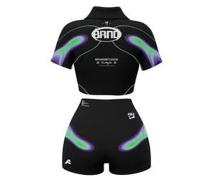 Nouvel ensemble tendance d'été pour femme : short cycliste imprimé et crop top, ensemble décontracté vintage deux pièces, ensemble short d'été pour femme - Product Image 2