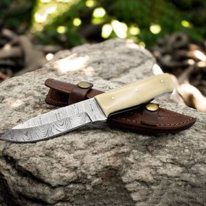 Heavy Duty Style Hunting Knives with Fixed Blade Decorative Wood Grip and Brown <b>Leather</b> <b>Belt</b> <b>Pouch</b> for Camping Hiking - Product Image 3