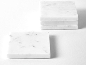 White Marble <b>Coaster</b> Square Natural Stone <b>Drink</b> <b>Coasters</b> for Home Office - Product Image 6