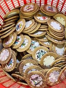 Vietnam Handmade Rattan <b>Drink</b> <b>Coaster</b> with Mother of Pearl Inlay for Tea Coffee Serving Table Decor Luxury Gift Collections - Product Image 3