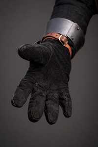 Guantes de Brigandina de Acero, Armadura Medieval, para Reenactamiento, Niquelados en Negro, Estilo Antiguo, Protección Completa para los Dedos - Product Image 3