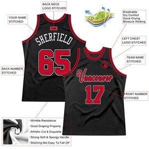 Camiseta de Baloncesto Personalizada Negra, Roja y Blanca, Uniforme Profesional de Equipo, Camiseta de Entrenamiento Transpirable de Malla, Logotipo Personalizado - Product Image 2