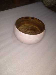 Bol à salade en bois imprimé émail avec cuillère, ensemble de vaisselle artistique fait main pour fruits, salades, collations, desserts, repas - Product Image 1