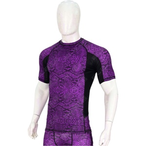 Custom Sublimation Designs Rash Guard Whole Sales High Quality BJJ and MMA Rash Guard <b>Jiu</b> <b>Jitsu</b> Rash Guard Men's <b>T</b>-<b>Shirts</b> - Product Image 5