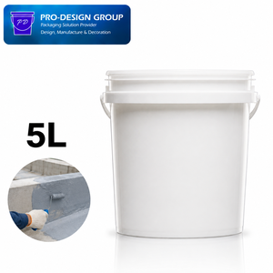 Seau en plastique imperméable de 5 L avec couvercle et poignée pour matériaux d'étanchéité de construction, seau robuste - Product Image 1