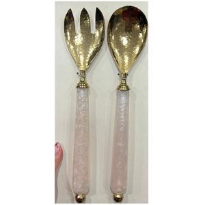 Meilleures ventes : Ensemble de cuillères à salade en acier inoxydable avec manche en résine, plaqué or PVD, ustensiles de cuisine, vaisselle, couverts - Product Image 1